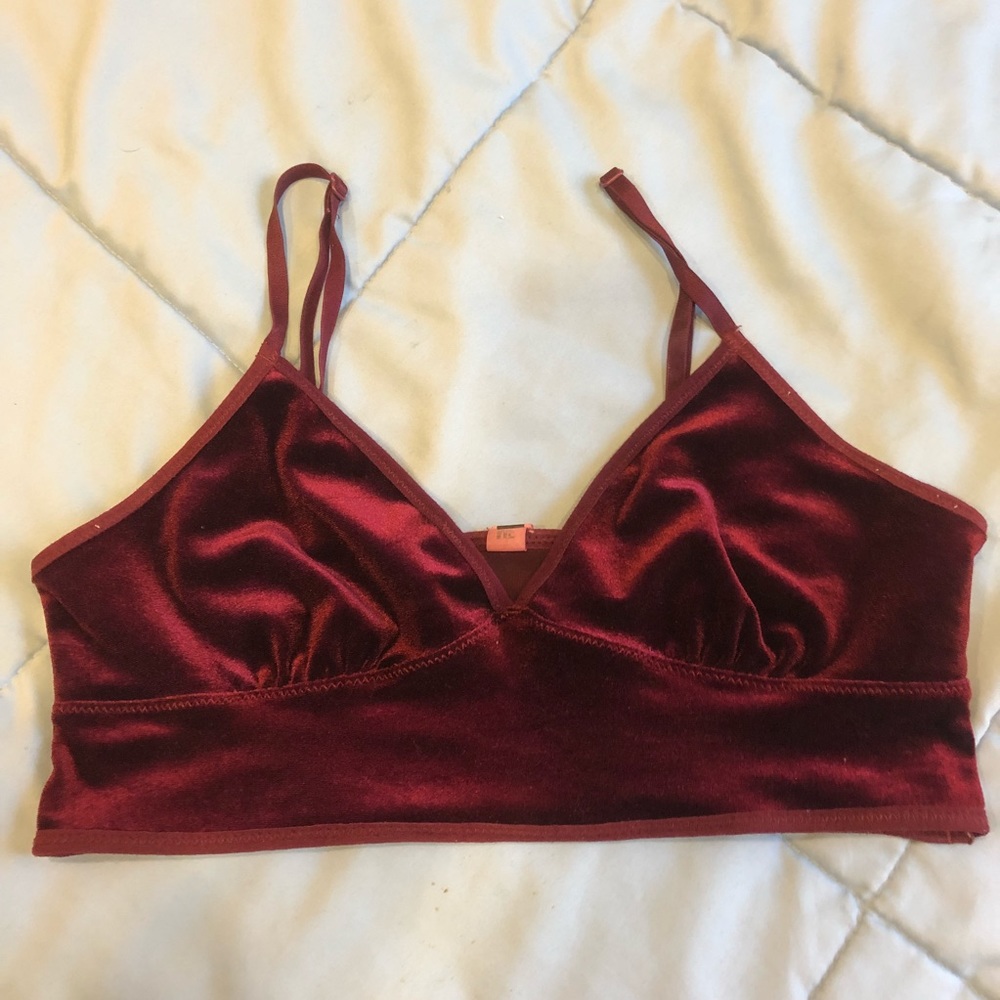 Deep Red Me to we velvet bralette
